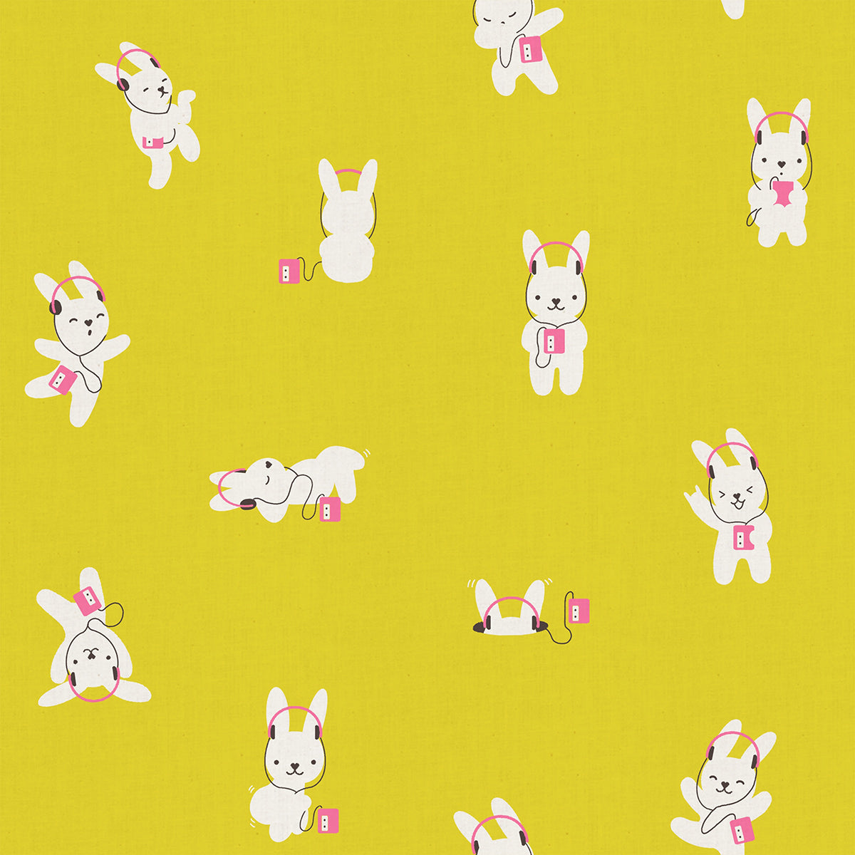 PRE-ORDER: AUG 2026 Release! Ruby Star Society "LoFi" Linens - Rabbeats in CITRON / Sold in Half-Yard Increments