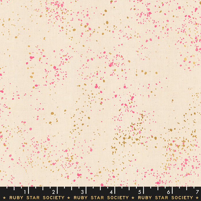 Ruby Star Society Speckled Fabric BTHY Color: Neon Pink METALLIC
