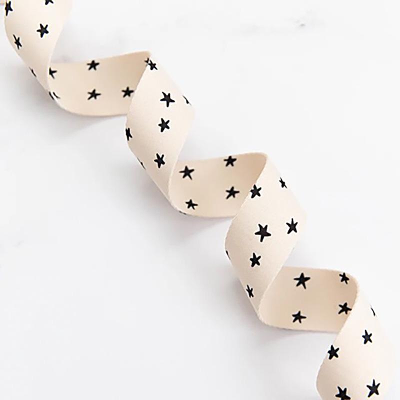 Starry Webbing - Color: Natural in Black - Sold by the Quarter Yard