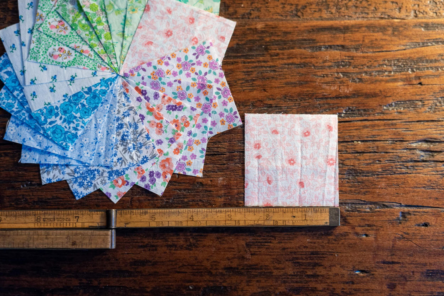Vintage Floral Fabrics Mini Charm Pack | Scrap Pack