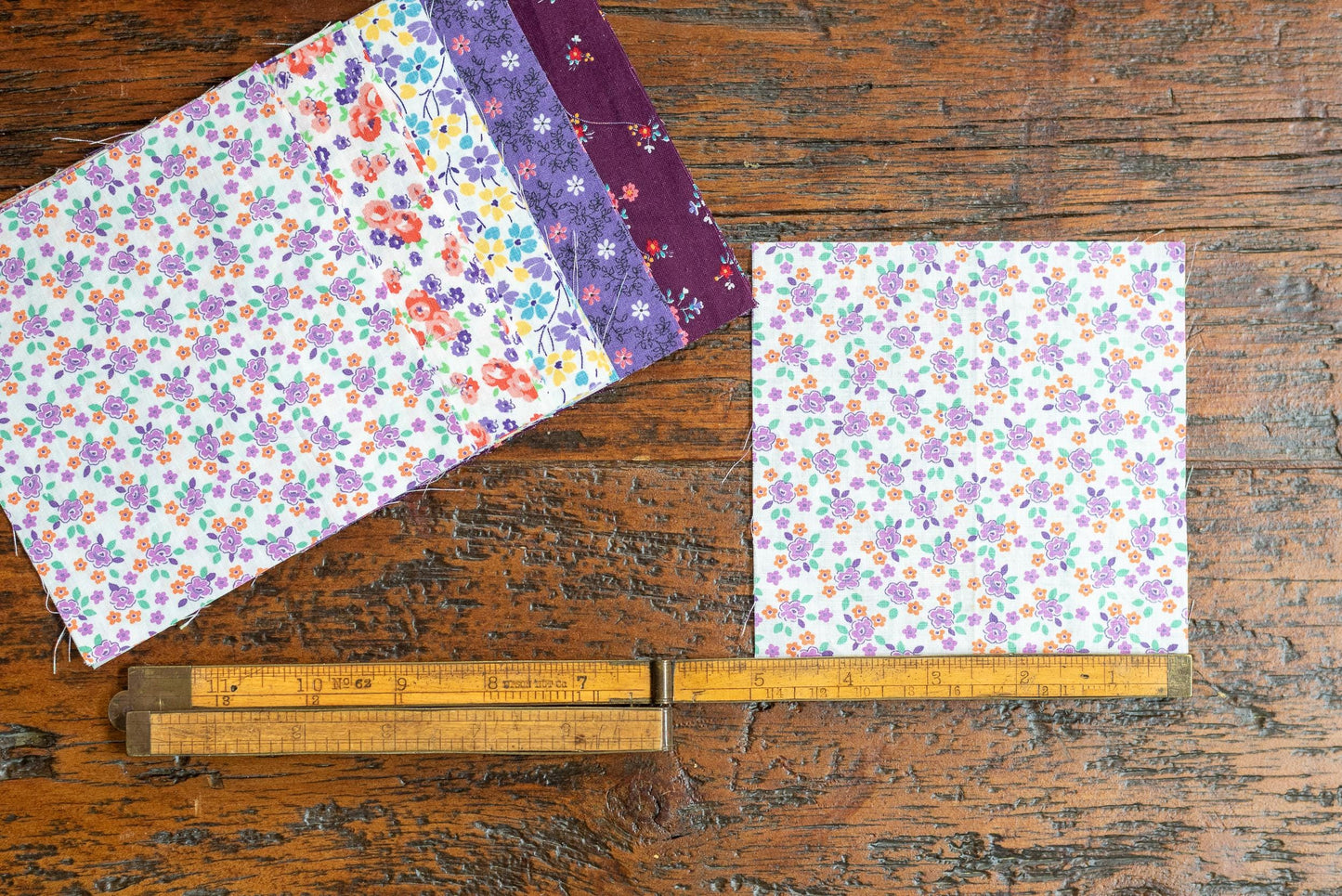 Vintage Fabric Charm Pack - Purple Florals