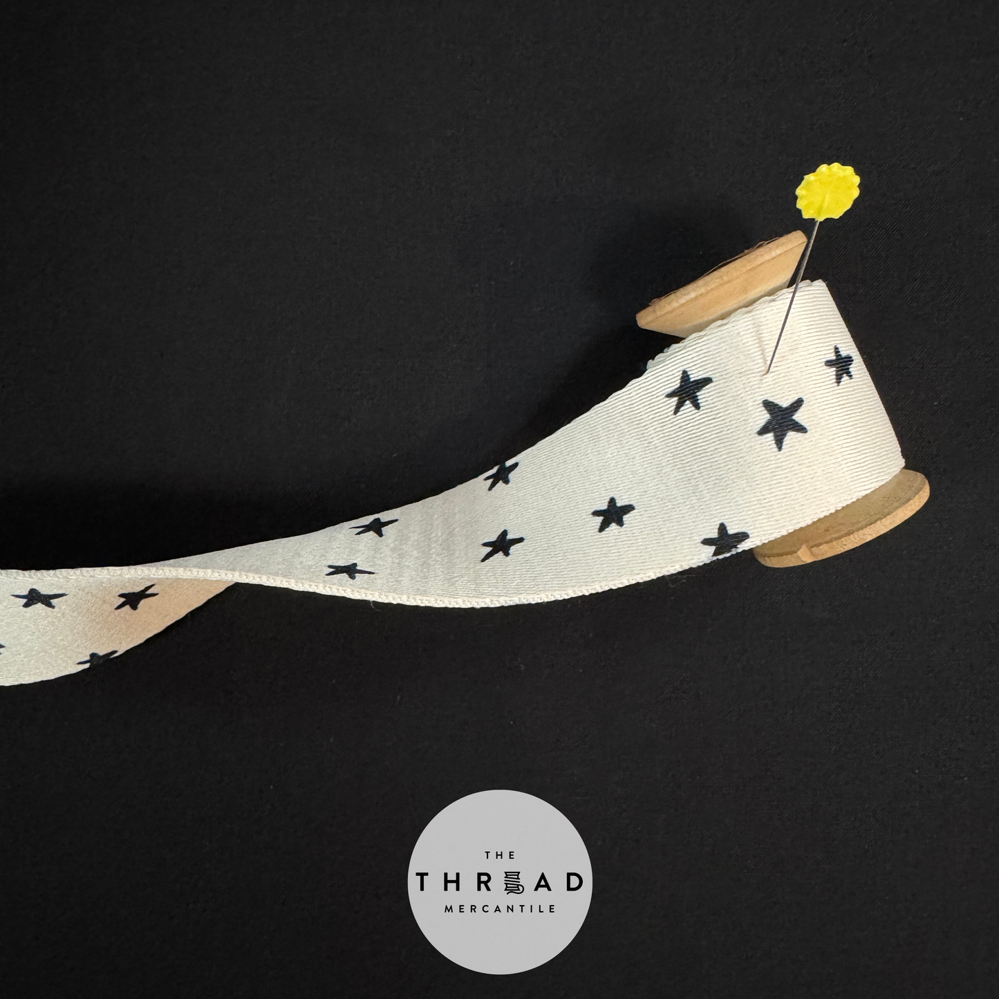 Starry Webbing - Natural/Black - Sold by the Quarter Yard