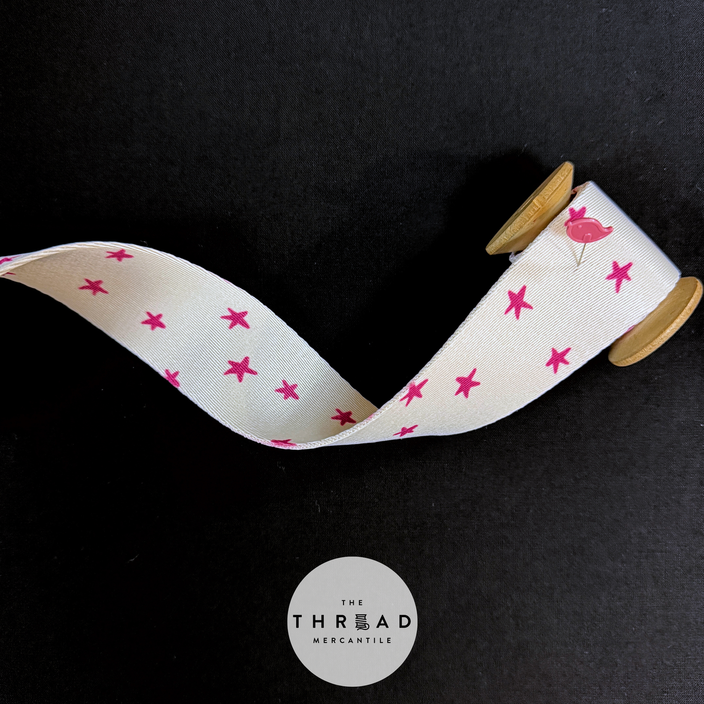 Starry Webbing - Natural/Pink - Sold by the Quarter Yard