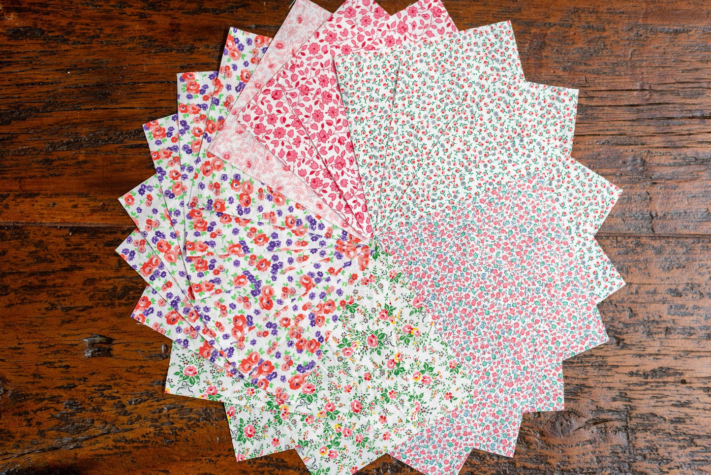 Vintage Fabric Charm Pack - Pink Florals