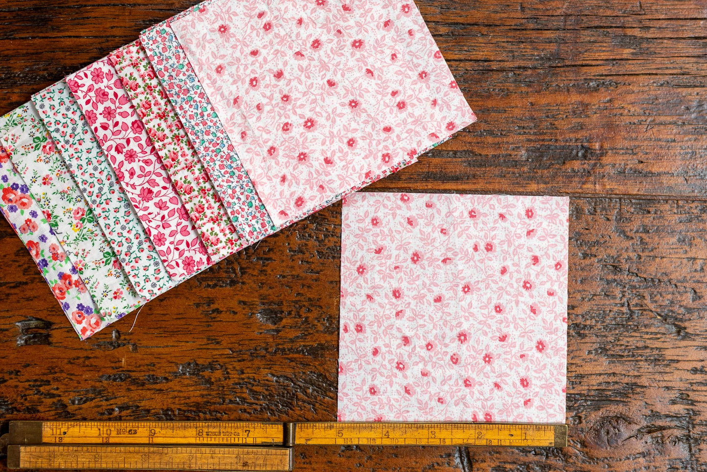 Vintage Fabric Charm Pack - Pink Florals