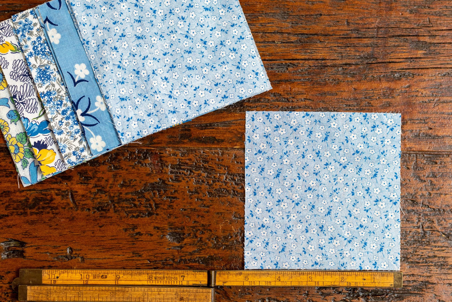 Vintage Fabric Charm Pack - Blue Florals