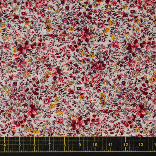 Vintage Ditsy Floral Cotton Fabric - Pink, Red & Yellow BTHY
