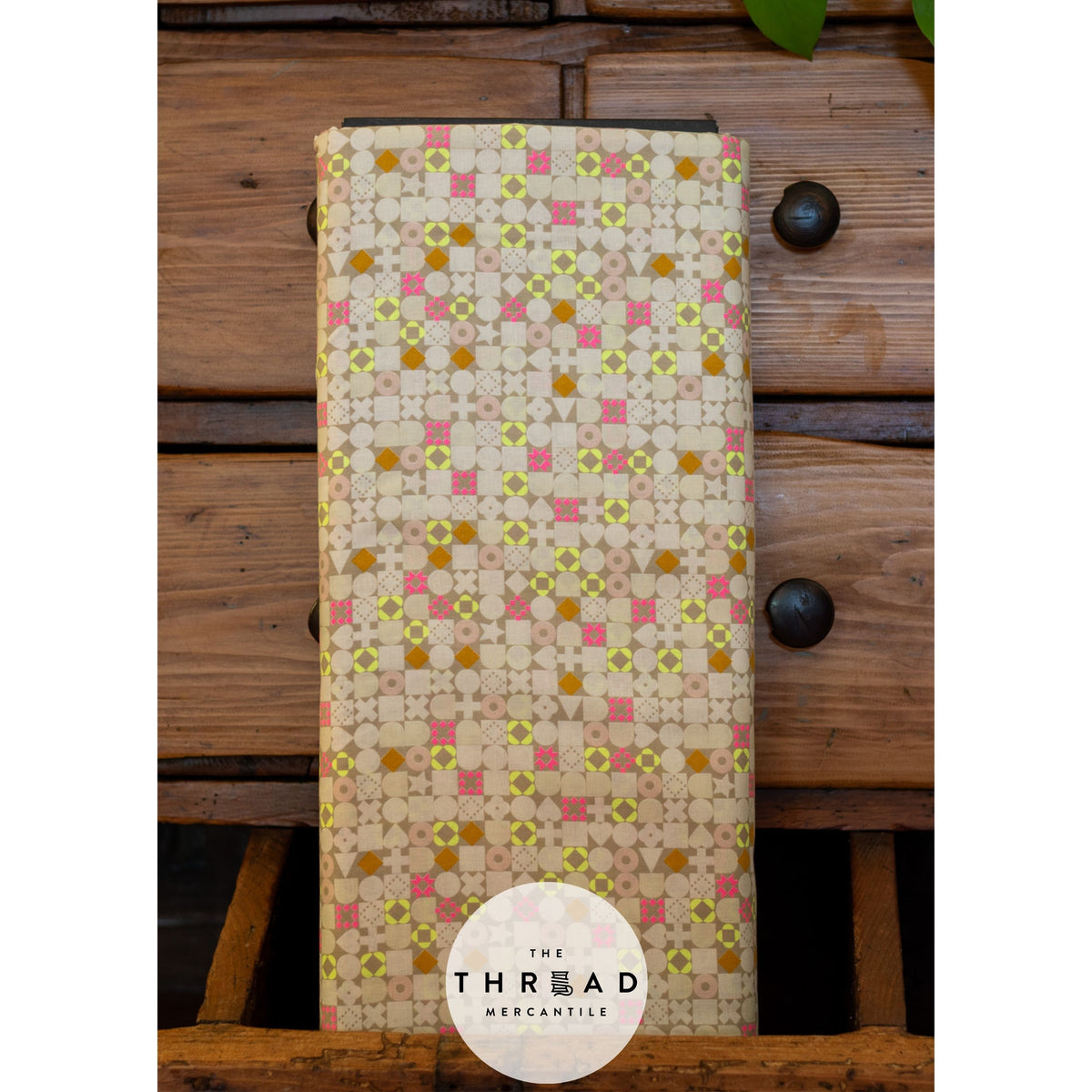 In Stock & Shipping NOW!  Ruby Star Society "LoFi" Linens - Blocked in KHAKI / Sold in Half-Yard Increments