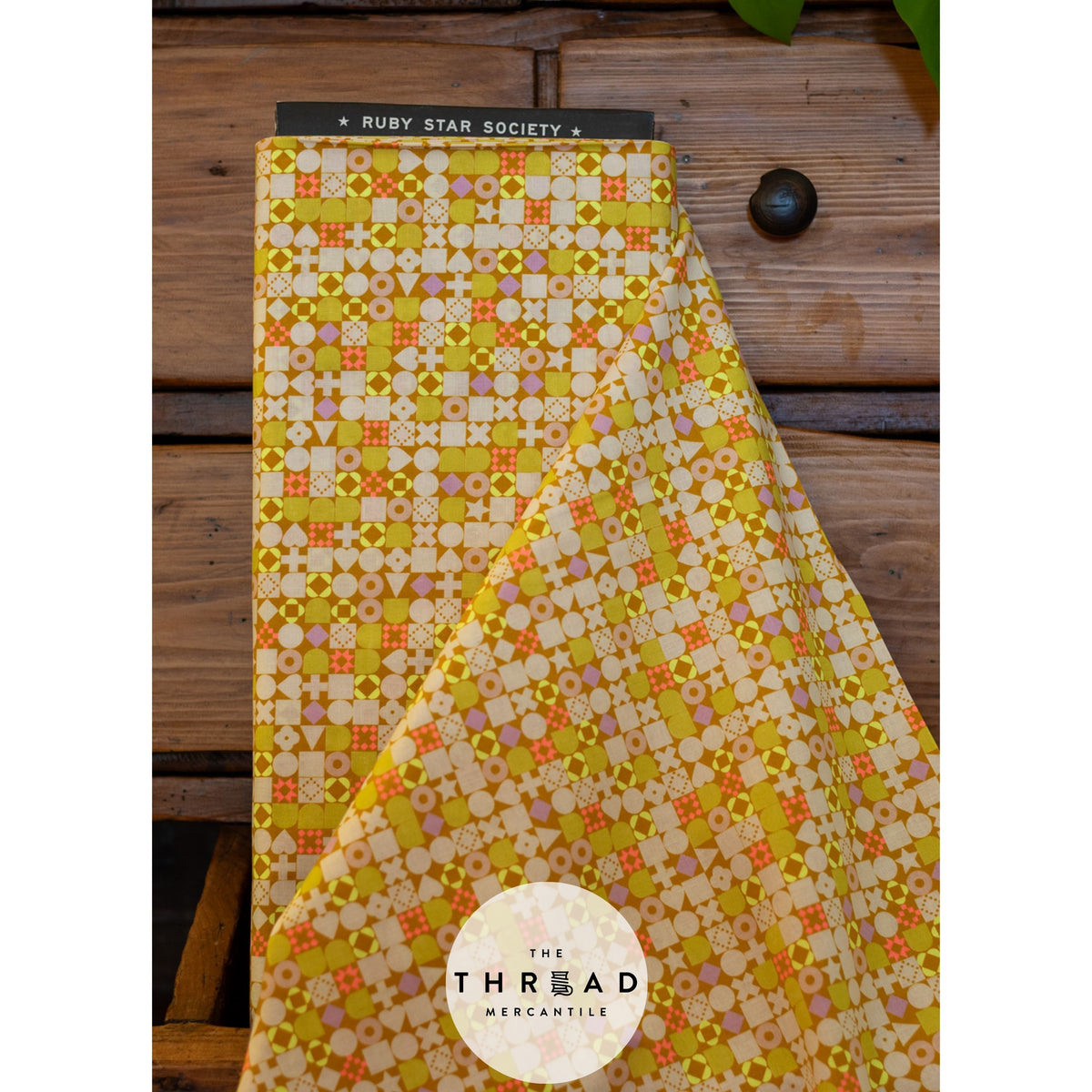 In Stock & Shipping NOW!  Star Society "LoFi" Linens - Blocked in CACTUS / Sold in Half-Yard Increments