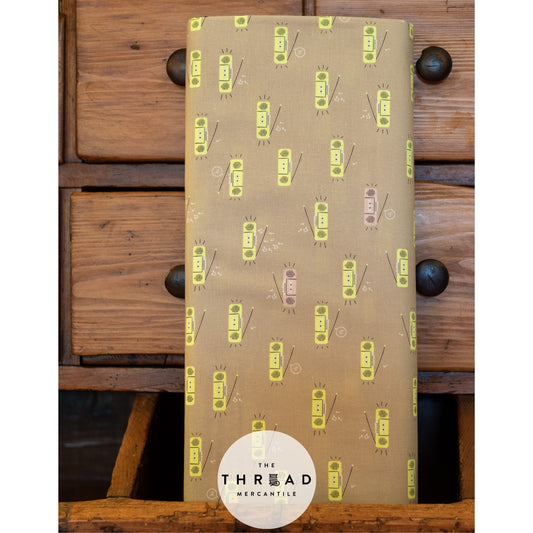 In Stock & Shipping NOW!  Ruby Star Society "LoFi" Linens - Boom in KHAKI / Sold in Half-Yard Increments