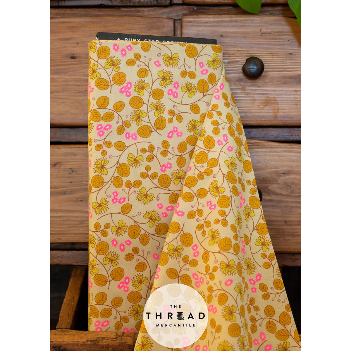 In Stock & Shipping NOW!  Ruby Star Society "LoFi" Linens - Caper Floral in PARCHMENT / Sold in Half-Yard Increments
