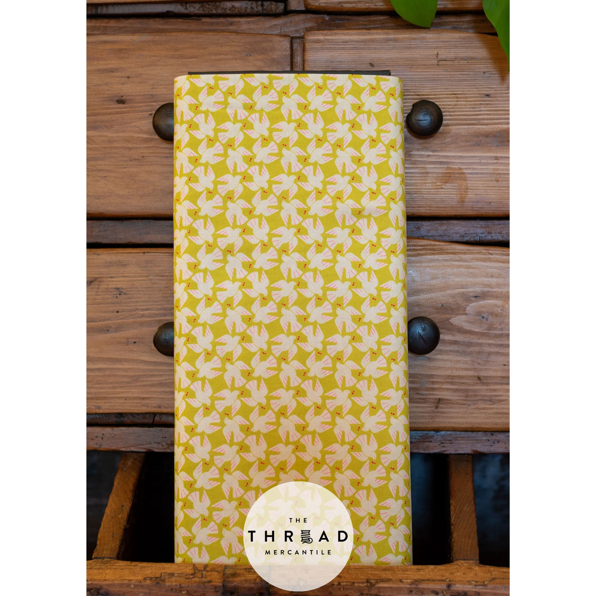 In Stock & Shipping NOW!  Ruby Star Society "LoFi" Linens - Flock Yeah in CITRON / Sold in Half-Yard Increments