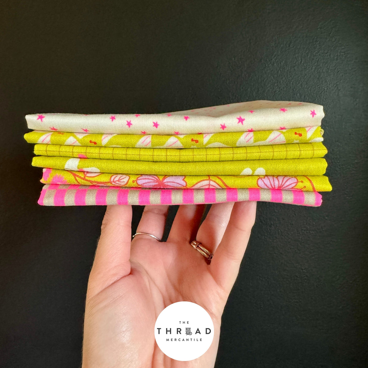 Ruby Star Society LoFi Linens FQ Bundle - the Green Apple Bundle / CITRON Colorway