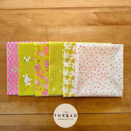 Ruby Star Society LoFi Linens FQ Bundle - the Green Apple Bundle / CITRON Colorway