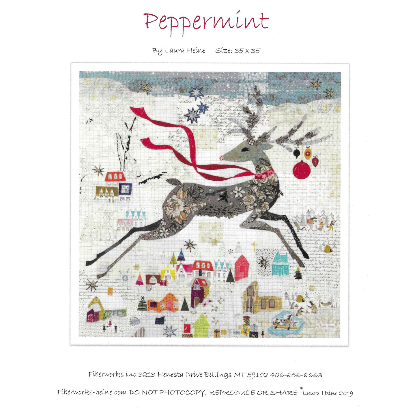 Peppermint | Laura Heine | Collage Quilting Pattern | Christmas Quilt