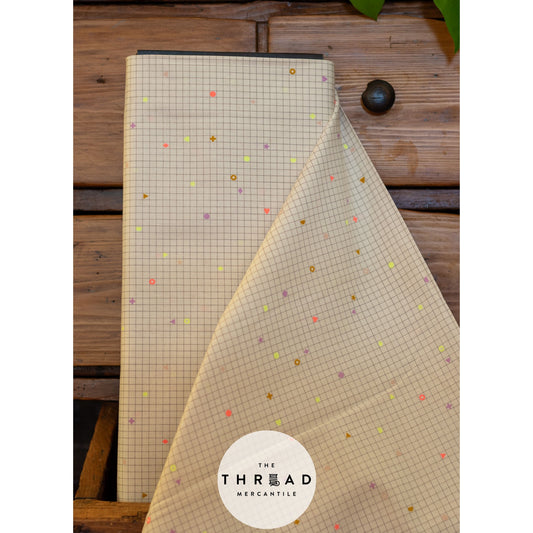 In Stock & Shipping NOW!  Ruby Star Society "LoFi" Linens - Power Grid in NATURAL / Sold in Half-Yard Increments