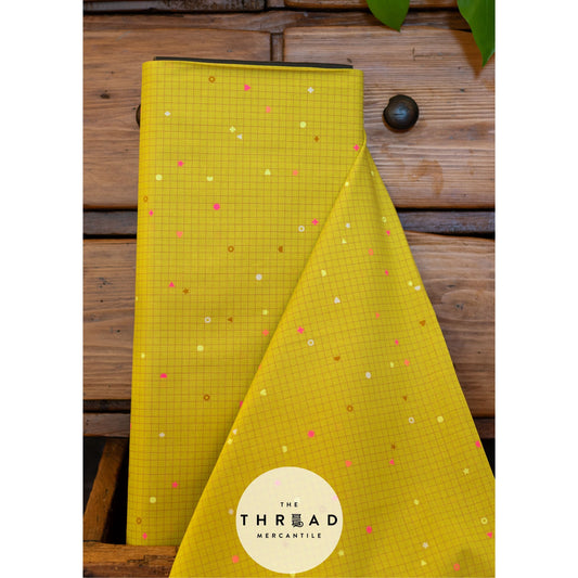 In Stock & Shipping NOW!  Ruby Star Society "LoFi" Linens - Power Grid in CITRON / Sold in Half-Yard Increments