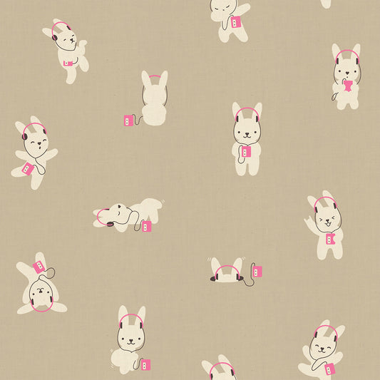 PRE-ORDER:  AUG 2026 Release!  Ruby Star Society "LoFi" Linens - Rabbeats in KHAKI / Sold in Half-Yard Increments