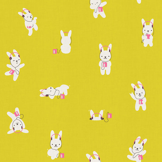 PRE-ORDER:  AUG 2026 Release!  Ruby Star Society "LoFi" Linens - Rabbeats in CITRON / Sold in Half-Yard Increments
