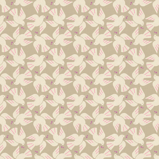 PRE-ORDER:  AUG 2026 Release!  Ruby Star Society "LoFi" Linens - Flock Yeah in KHAKI / Sold in Half-Yard Increments