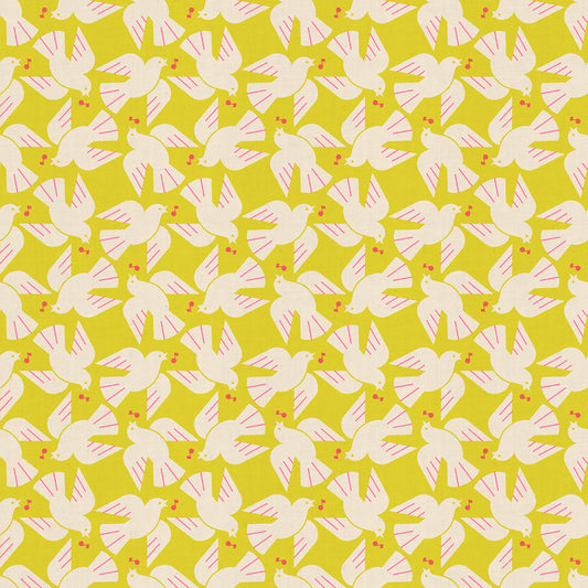 PRE-ORDER:  AUG 2026 Release!  Ruby Star Society "LoFi" Linens - Flock Yeah in CITRON / Sold in Half-Yard Increments