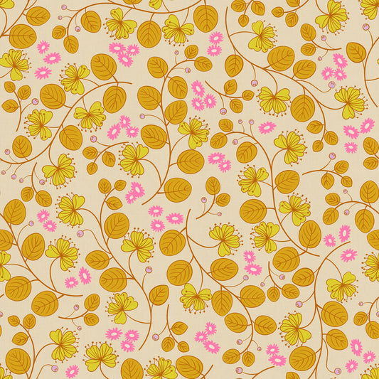 PRE-ORDER:  AUG 2026 Release!  Ruby Star Society "LoFi" Linens - Caper Floral in PARCHMENT / Sold in Half-Yard Increments