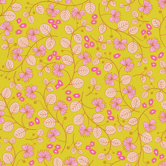 PRE-ORDER:  AUG 2026 Release!  Ruby Star Society "LoFi" Linens - Caper Floral in CITRON / Sold in Half-Yard Increments