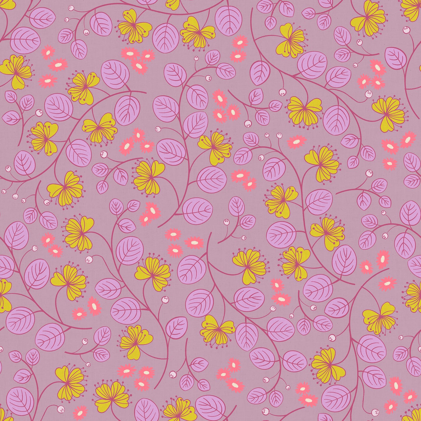 PRE-ORDER:  AUG 2026 Release!  Ruby Star Society "LoFi" Linens - Caper Floral in PALE LILAC / Sold in Half-Yard Increments