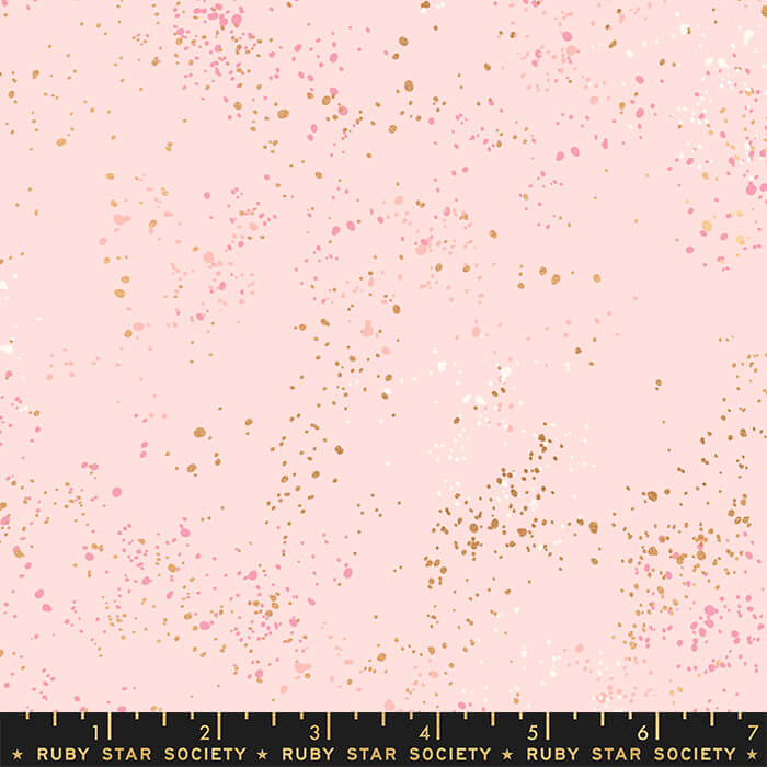 Ruby Star Society Speckled METALLIC Fabric BTHY Color: Pale Pink