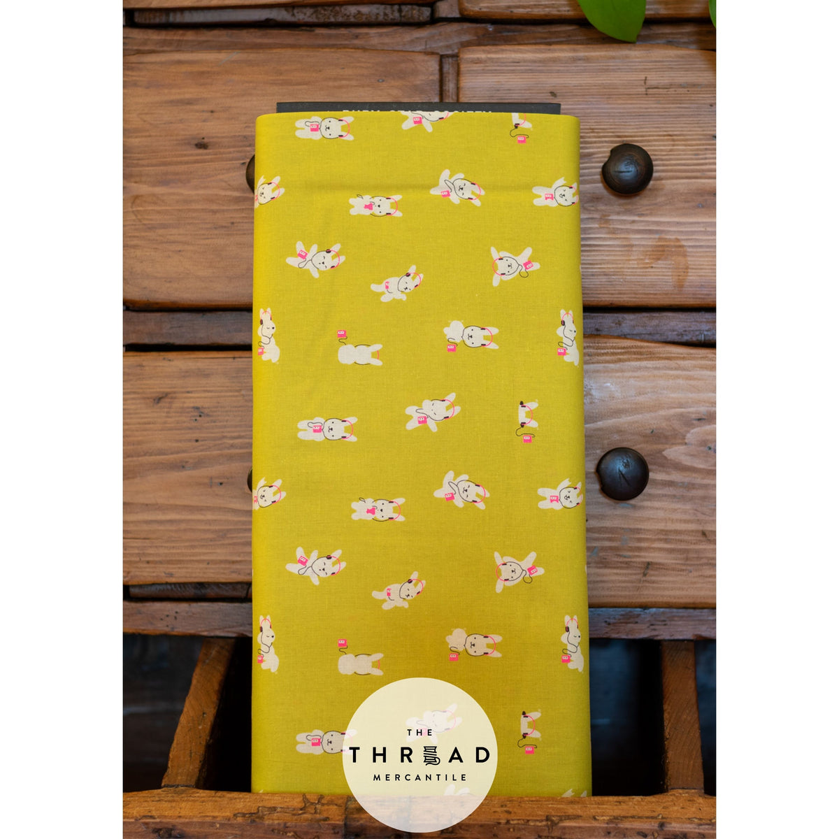In Stock & Shipping NOW!  Ruby Star Society "LoFi" Linens - Rabbeats in CITRON / Sold in Half-Yard Increments