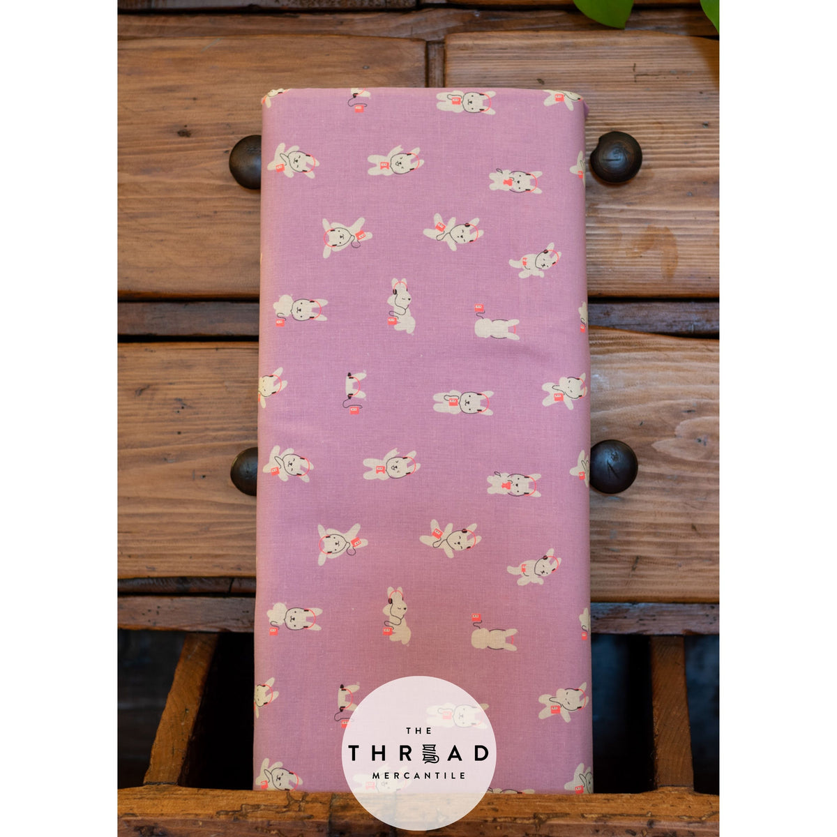 In Stock & Shipping NOW!  Ruby Star Society "LoFi" Linens - Rabbeats in WISTERIA / Sold in Half-Yard Increments