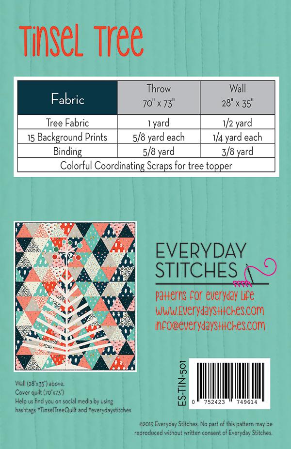 Tinsel Tree Modern Christmas Quilt Pattern by Everyday Stitches