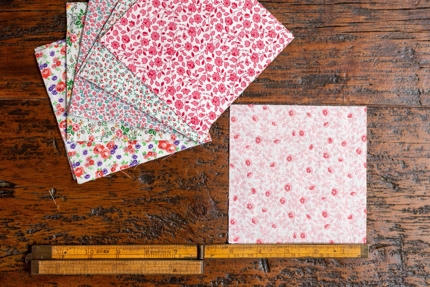 Vintage Fabric Charm Pack - Pink Florals