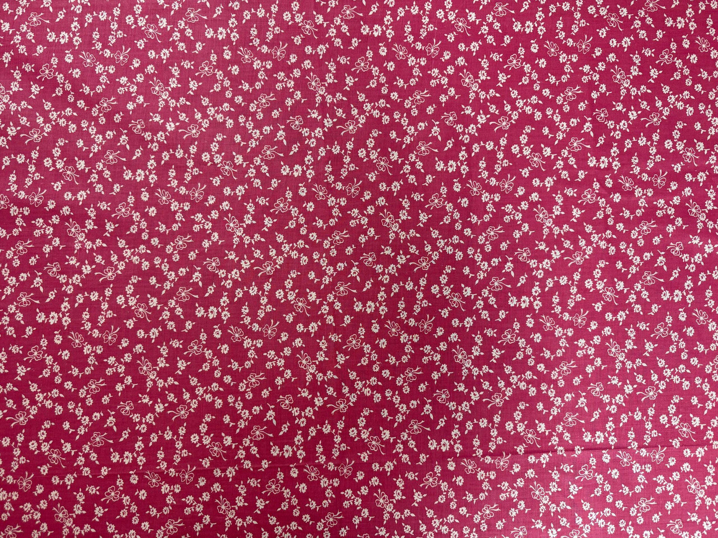 Vintage Fabric - Pink Florals & Bows; Cotton Chintz  1 Yard