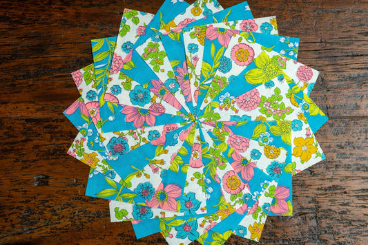 Vintage Fabric Charm Pack - Neon Florals
