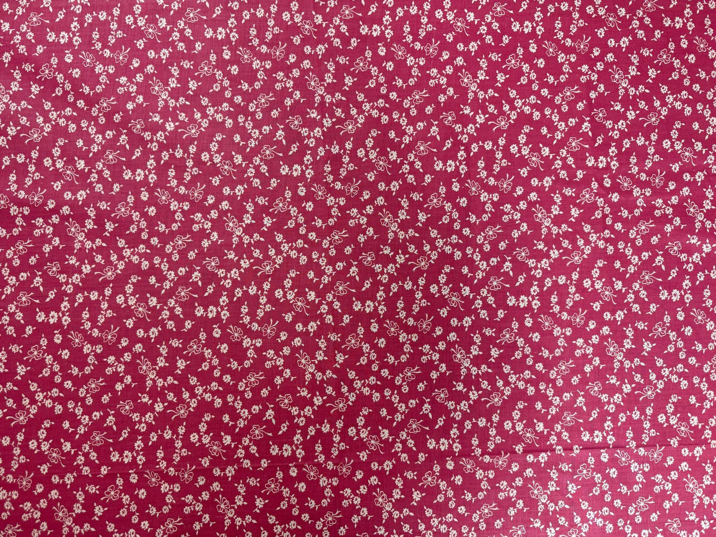 Vintage Fabric - Pink Florals & Bows; Cotton Chintz  Half Yard