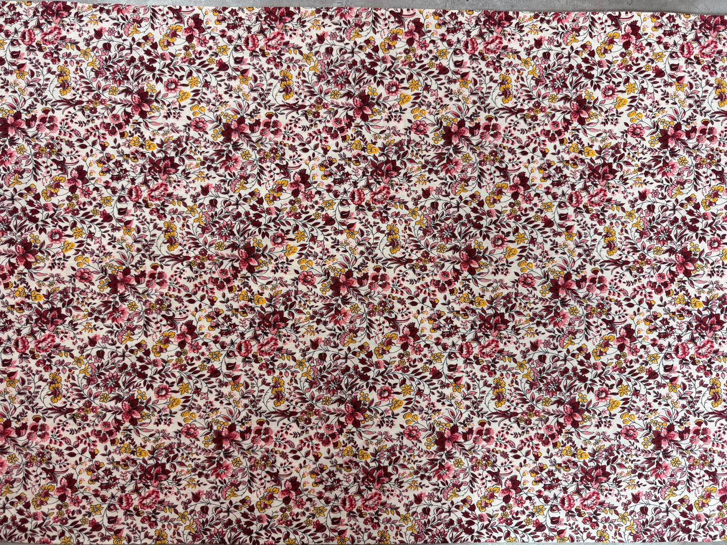 Vintage Ditsy Floral Cotton Fabric - Pink, Red & Yellow BTHY