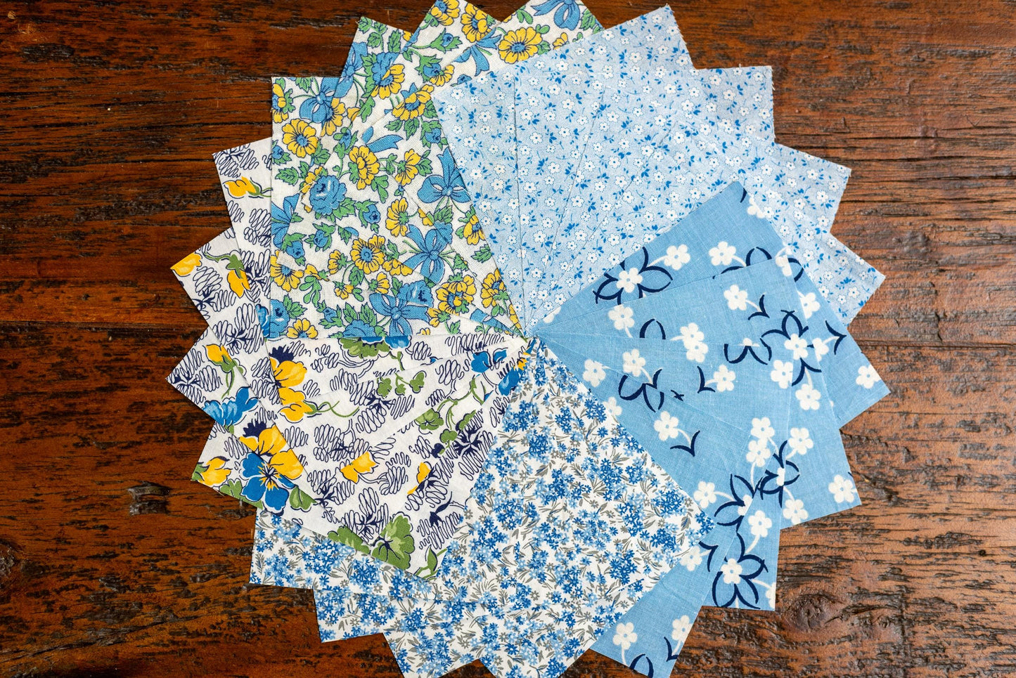 Vintage Fabric Charm Pack - Blue Florals