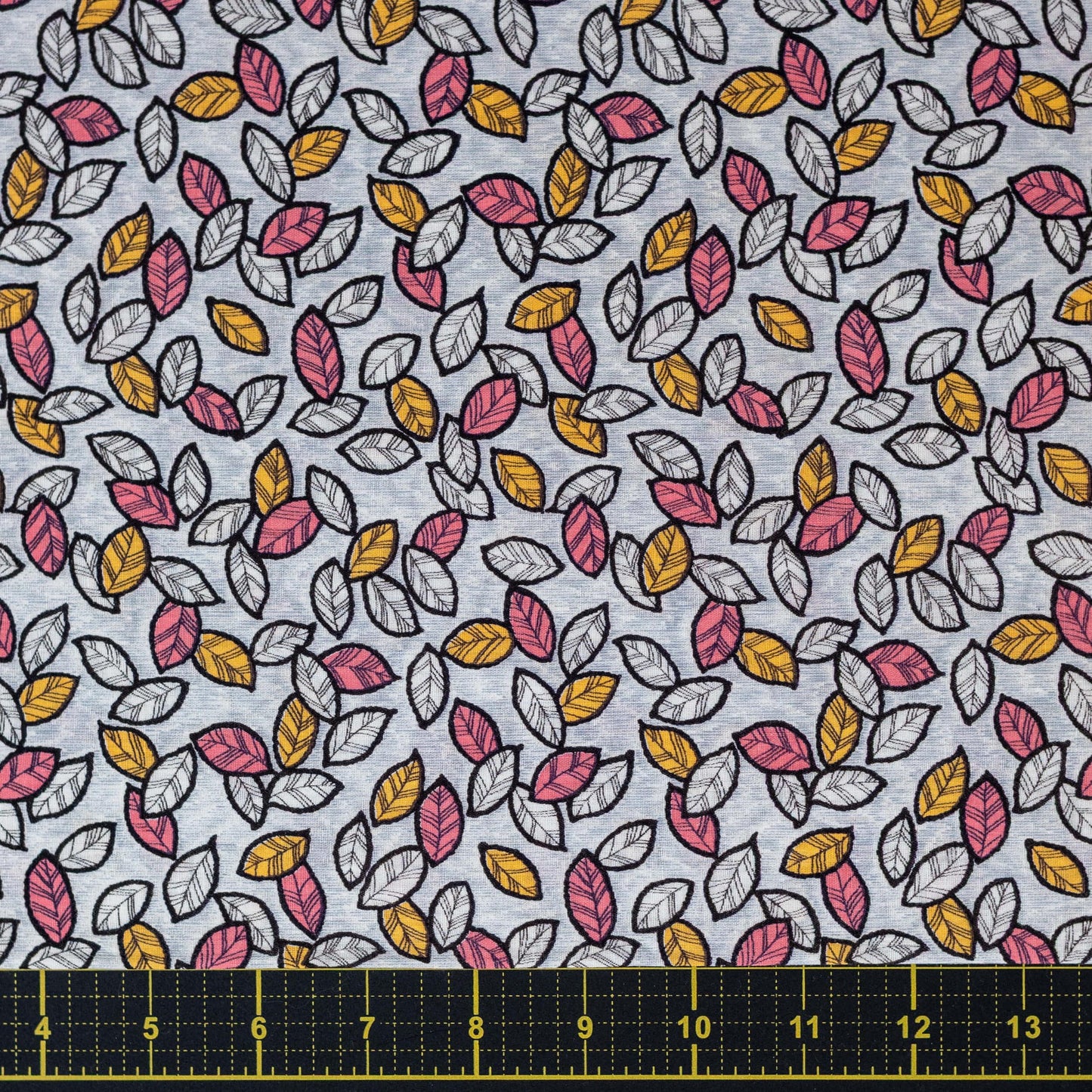 Vintage Fabric - Mid Century Leaves Cotton Fabric BTHY