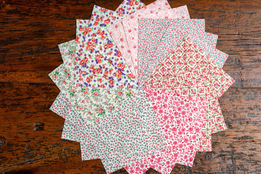 Vintage Fabric Charm Pack - Pink Florals