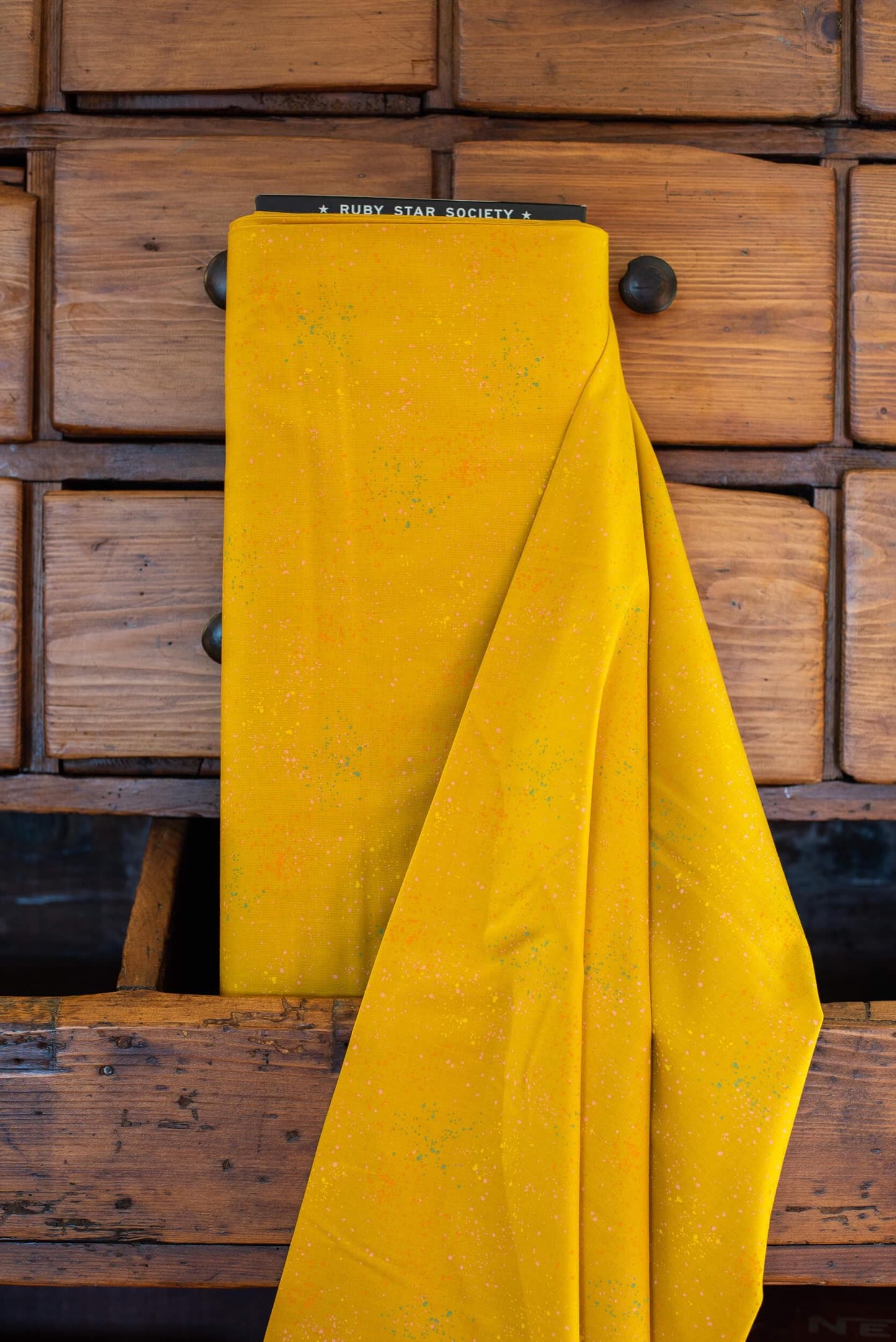 Ruby Star Society Speckled Fabric BTHY Color: Goldenrod