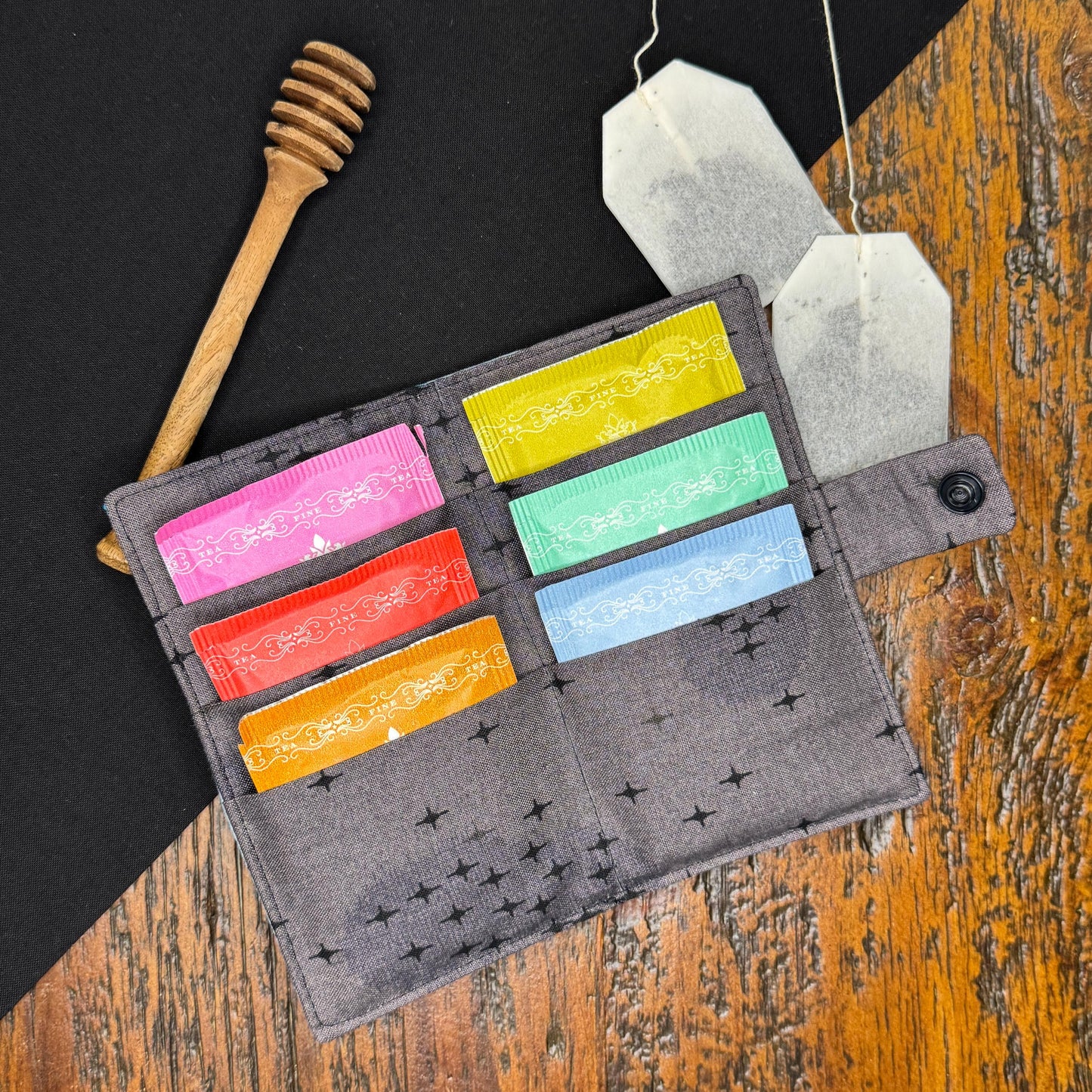 Modern Tea Wallet Crescent Moon & Unicorn Design