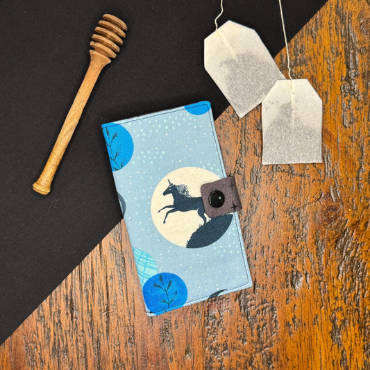 Modern Tea Wallet Crescent Moon & Unicorn Design