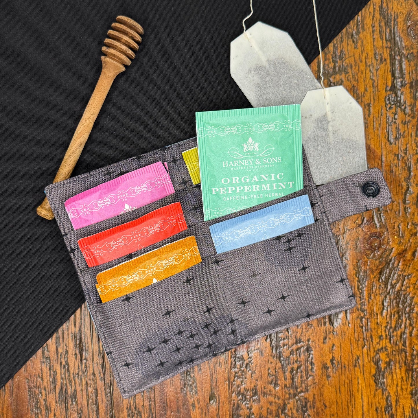 Modern Tea Wallet Crescent Moon & Unicorn Design