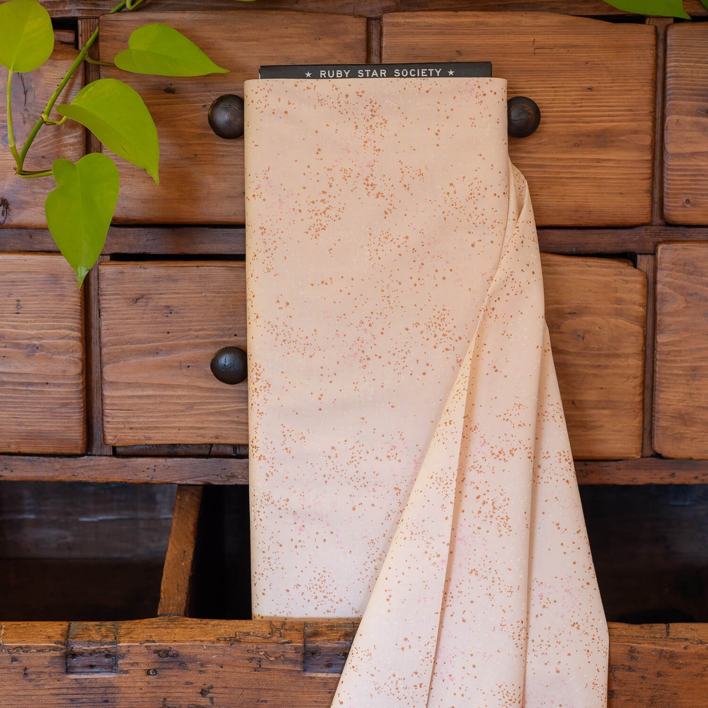 Ruby Star Society Speckled METALLIC Fabric BTHY Color: Pale Pink
