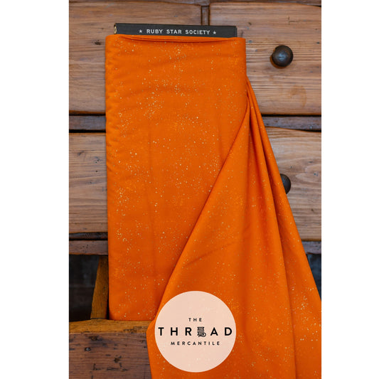 Ruby Star Society Speckled METALLIC Fabric / Color: Burnt Orange / Sold by the Half Yard