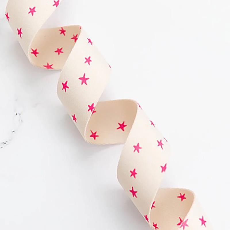 Starry Webbing - Natural/Pink - Sold by the Quarter Yard