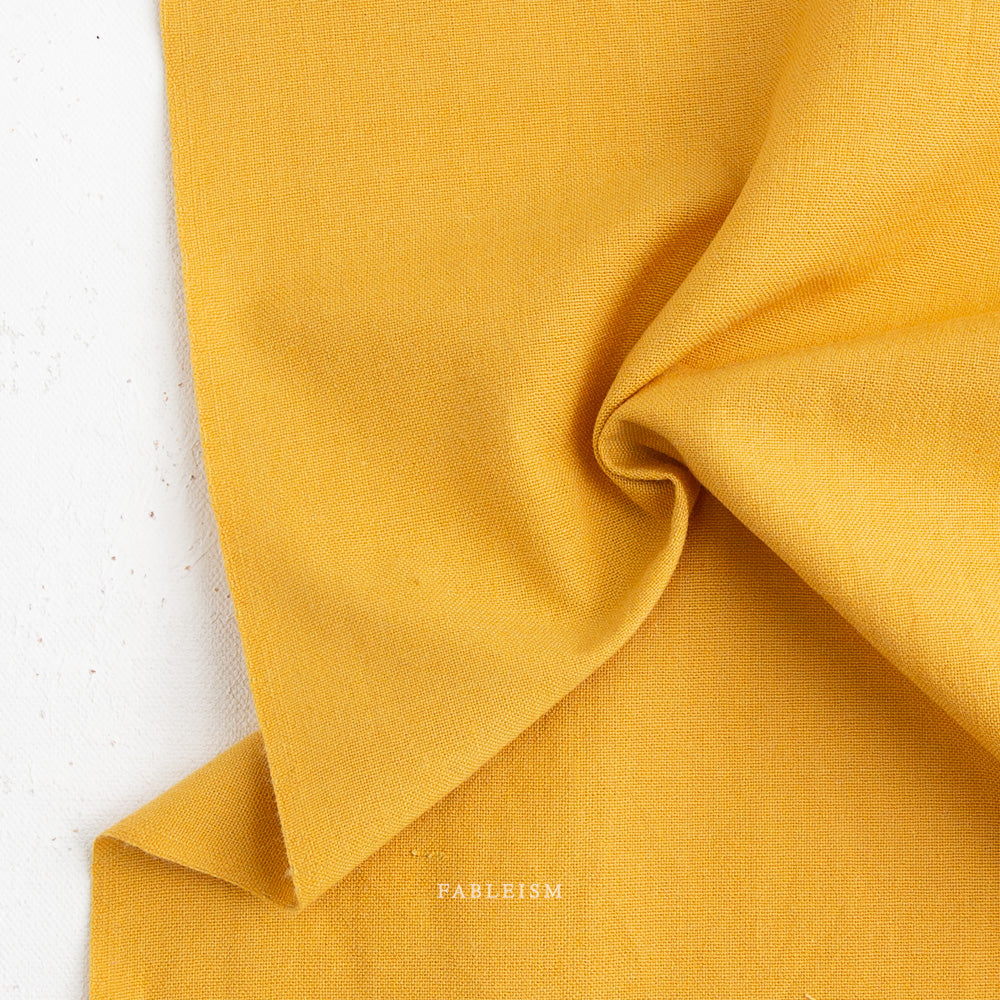 Fableism Watercolor Wovens in Mustard / Sold by the Half-Yard